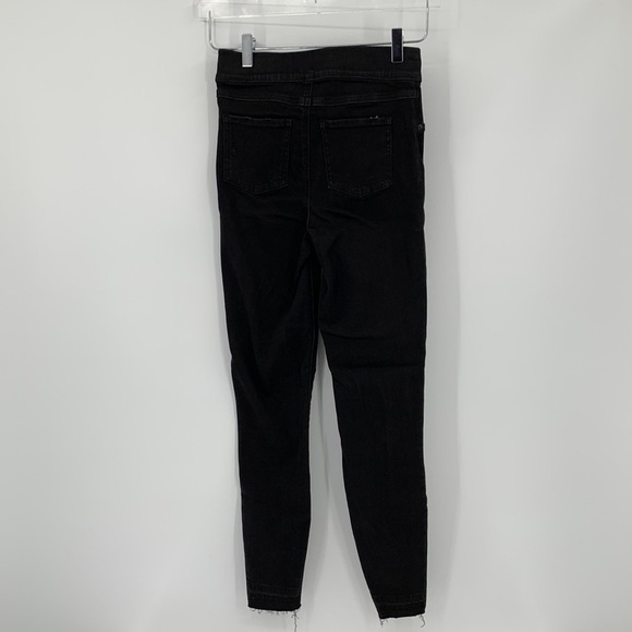 Spanx denim legging jean jegging distressed black skinny stretch new XS 0 2 - Picture 6 of 7